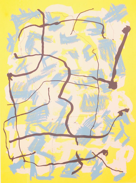 Robert Jacobsen, “Sjælebilleder”, serigrafi, listet dansk billedkunstner.