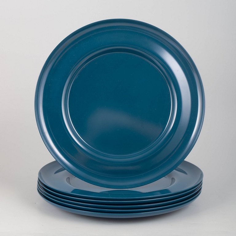 Henning Koppel for Georg Jensen, sæt med seks melamintallerkener.