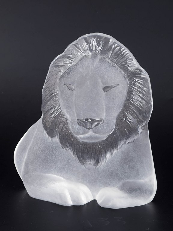 Mats Jonasson for Royal Krona, løveskulptur i kunstglas.