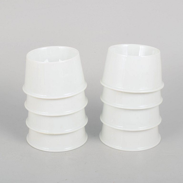 Erik Magnussen for Bing & Grøndahl, set of eight stacking cups.